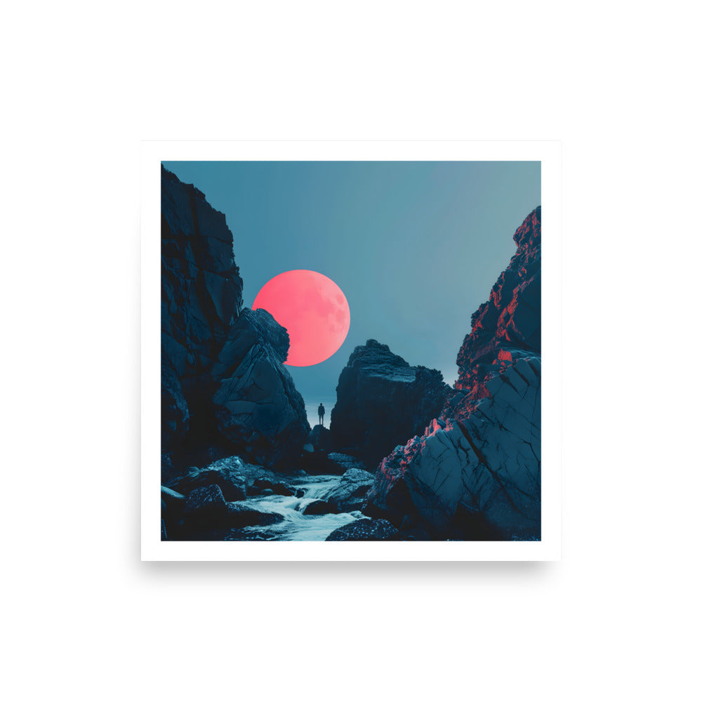 Red Moon Rocks Unframed Poster