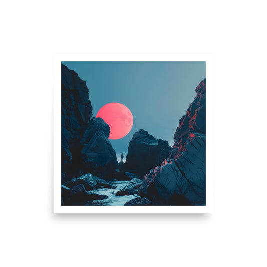 Red Moon Rocks Unframed Poster