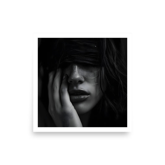 BnW Woman Hair Unframed Poster