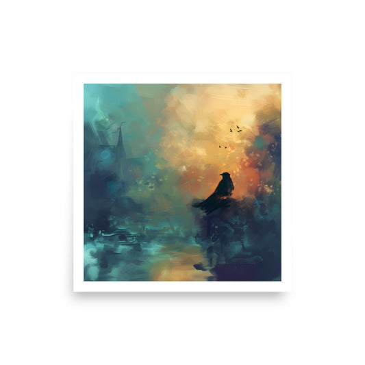 Colorful Crow Unframed Poster