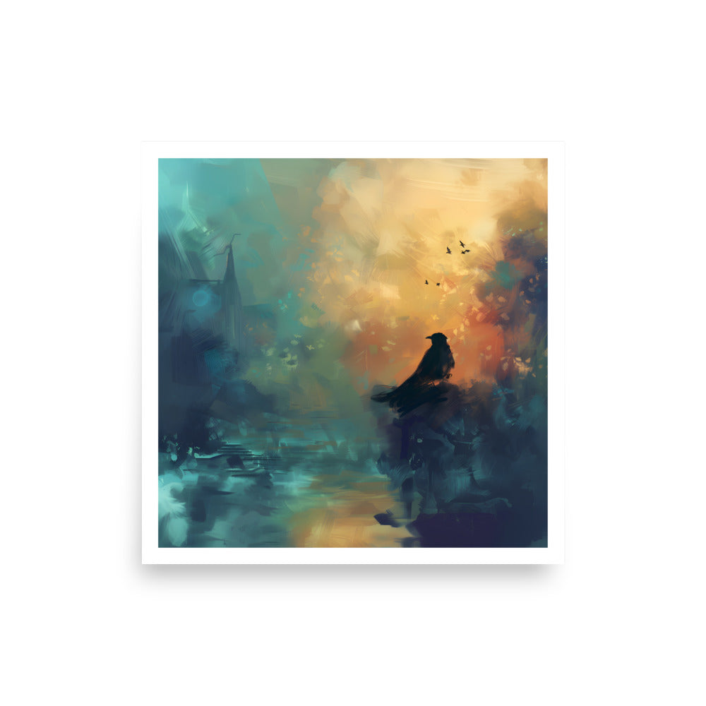 Colorful Crow Unframed Poster