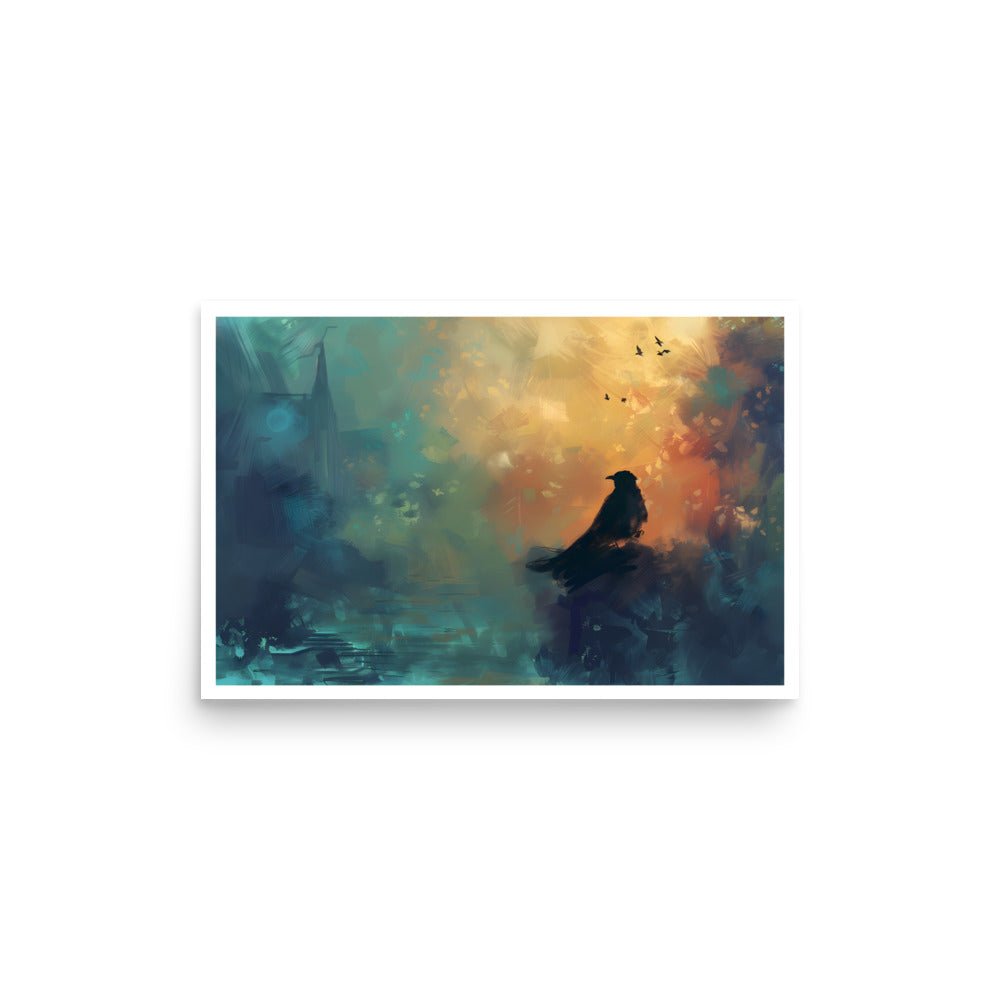 Colorful Crow Unframed Poster