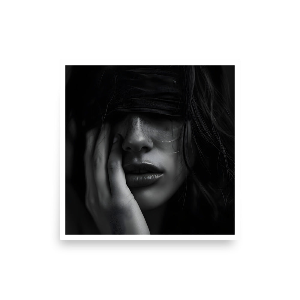 BnW Woman Hair Unframed Poster