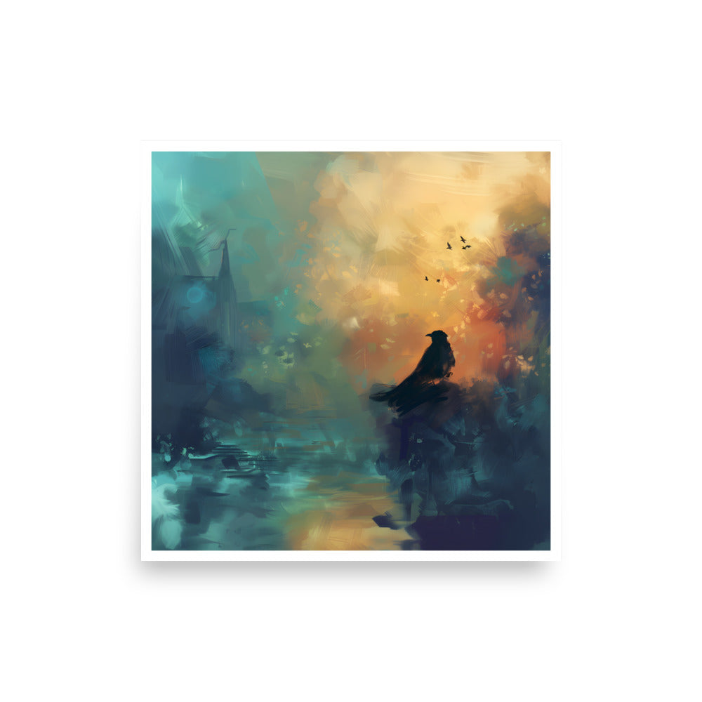 Colorful Crow Unframed Poster