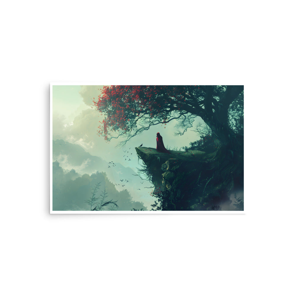 Cliff red tree Unframed Poster