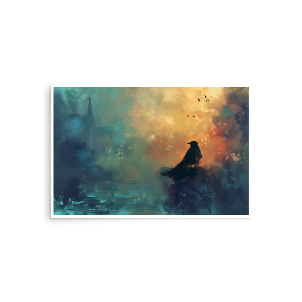 Colorful Crow Unframed Poster