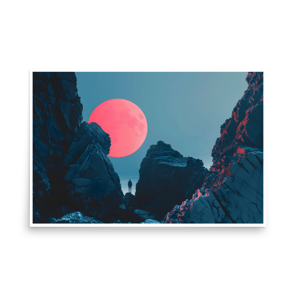 Red Moon Rocks Unframed Poster