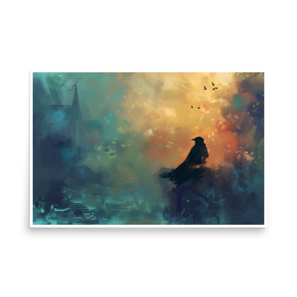 Colorful Crow Unframed Poster